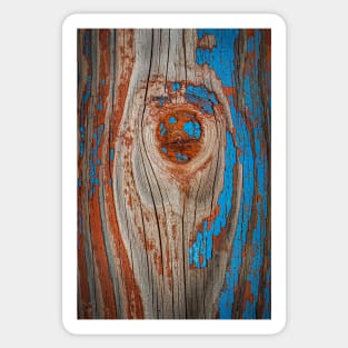 Red and Blue Wood Abstract Sticker